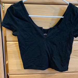 Aeropostale Seriously Soft Notch-Neck Cropped Baby Tee